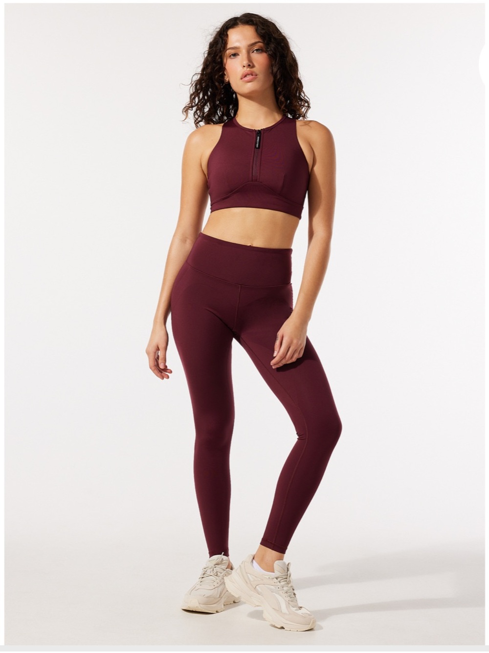Savage Fenty Locked & Lifted High-Waist Legging and Sports Bra Set - Burgundy